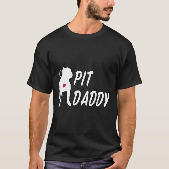 Camiseta Pai Para Os Proprietários De Cachorros Pitbull E E (Frente)