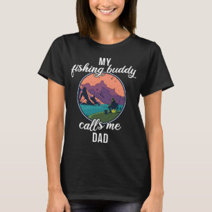 Camiseta Pai Parceiro de Pesca Meu Amigo de Pesca Me Chama