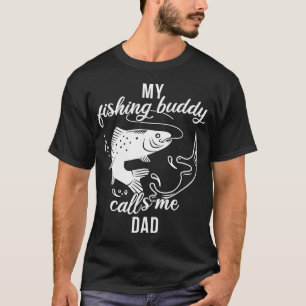 Camiseta Pai Parceiro de Pesca Meu Amigo de Pesca Me Chama