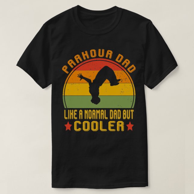 Camiseta pai parkour como um pai normal, mas engraçadinho m (Frente do Design)