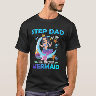 Camiseta Pai Passo Da Família De Sereias De Aniversário