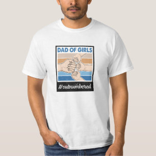 Camiseta Pai pastel retrógrado de 3 garotas hashtag typogra