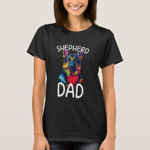 Camiseta Pai Pastor Alemão Design Pop Art Masculino Pastor 