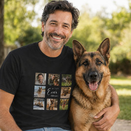 Camiseta Pai Pastor Alemão fotografia colagem preto