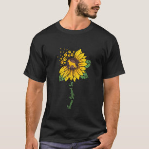 Camiseta Pai Pastor Alemão Girassol Cão Ovelheiro Papai Amo