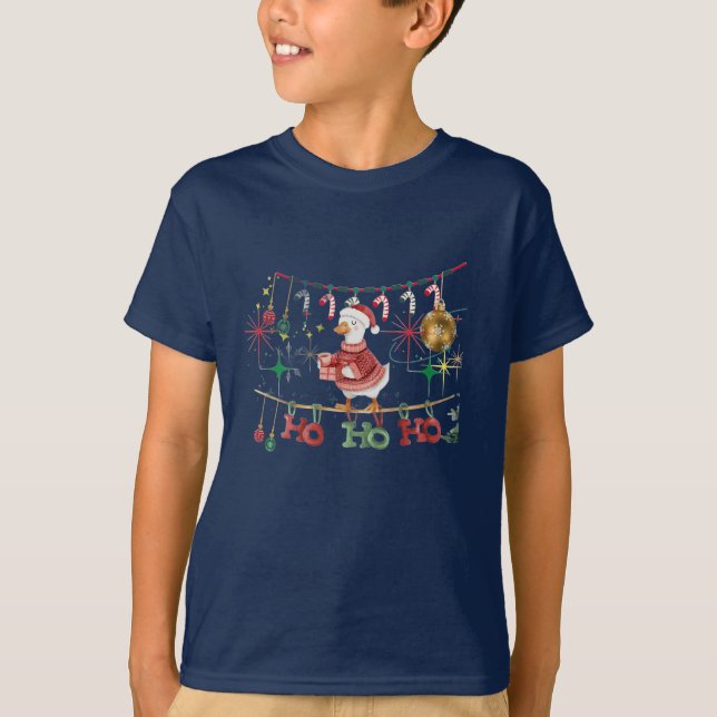 Camiseta Pai Pato Cartoon de Natal (Frente)