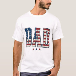 Camiseta Pai Patriota Bandeira Americana Design Vetorial Vi
