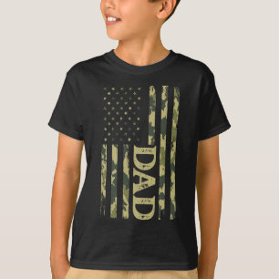 Camiseta Pai Patriótico Americano Dia dos Pais Bandeira Ame