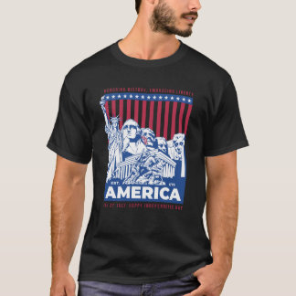 Camiseta Pai Patriótico da Liberdade Mãe 4 de julho Monumen