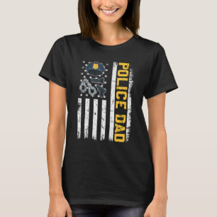 Camiseta Pai Patriótico da Polícia de Bandeira dos Estados