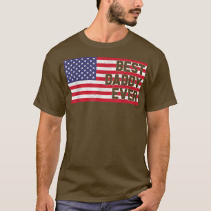 Camiseta Pai Patriótico Quatro do Melhor Pai de Bandeira Am