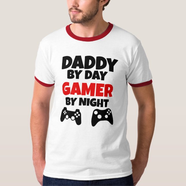Camiseta Pai pelo Gamer do dia por Gamers engraçados da (Frente)