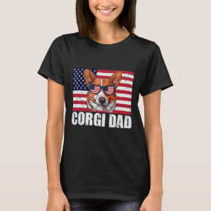 Camiseta Pai Pembroke Welsh Corgi U Flag Dog 4th Of