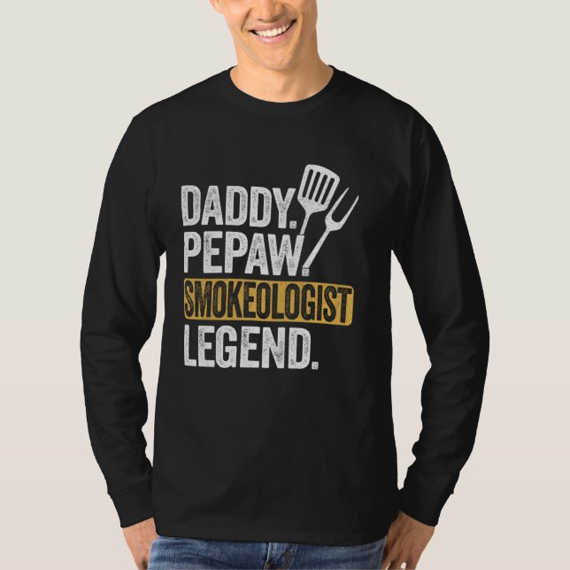 Camiseta Pai Pepaw Smokeologista Lenda Funny Retro Grieling (Frente)