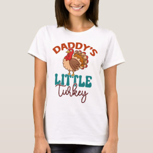 Camiseta Pai Pequena Turquia Cai no outono, Ação de Graças