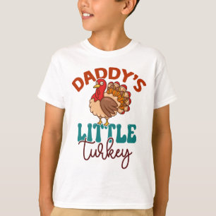 Camiseta Pai Pequena Turquia Cai no outono, Ação de Graças