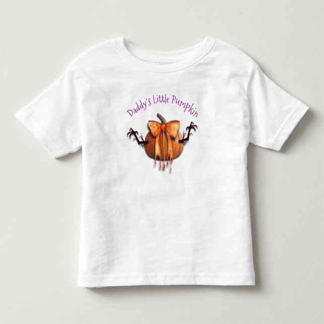 Camiseta "Pai Pequenino Pumpkin" Personalizado A Camisa-T d (Frente)