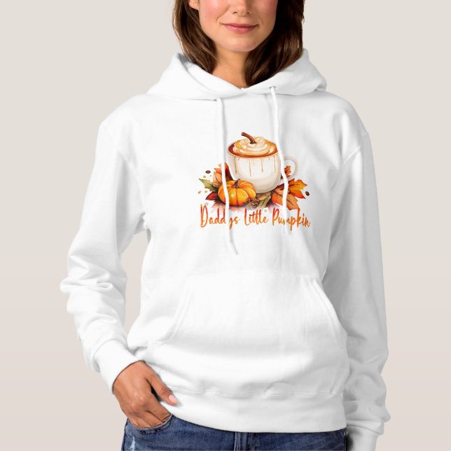 Camiseta Pai Pequeno Pumpkin Coffee e Folhas (Frente)