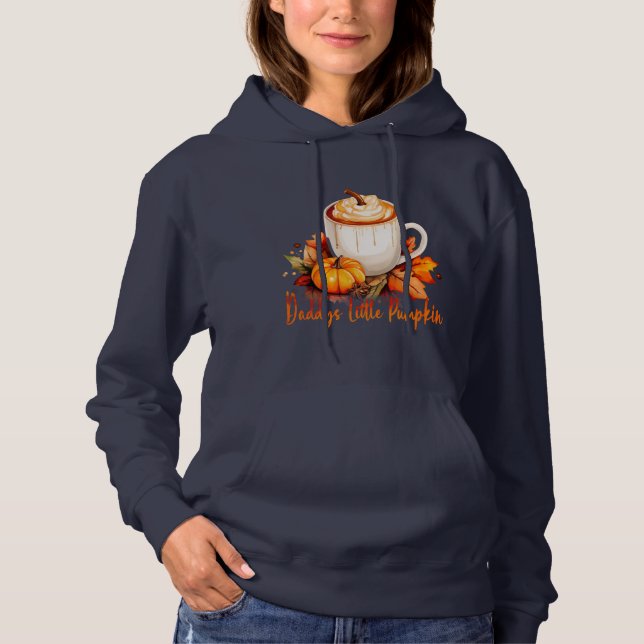 Camiseta Pai Pequeno Pumpkin Coffee e Folhas (Frente)