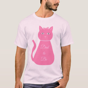 Camiseta Pai personalizado de Gata de Bebê Rosa bonito