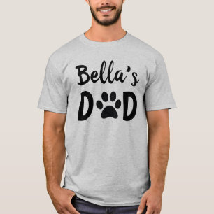 Camiseta Pai Personalizado De Gato De Cão Com Nome De Pet 