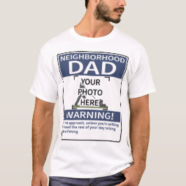 Camiseta Pai Personalizado de Vizinhança - Azul-Cabeça