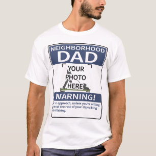 Camiseta Pai Personalizado de Vizinhança - Azul-Cabeça