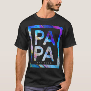 Camiseta Pai Personalizado Papa Pai Cor d'Água Colorida