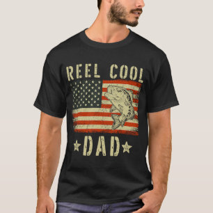 Camiseta Pai Pescador Carrete Pai Muito Legal Bandeira Amer