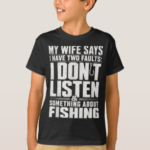 Camiseta Pai pescador engraçado para marido da esposa dia d