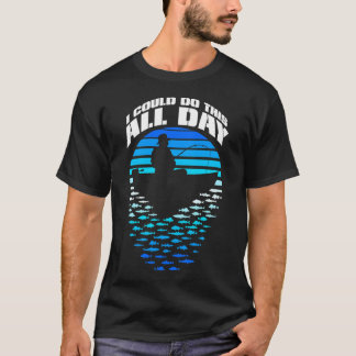 Camiseta Pai Pescador O Dia Todo Pescando Engraçado Vintage