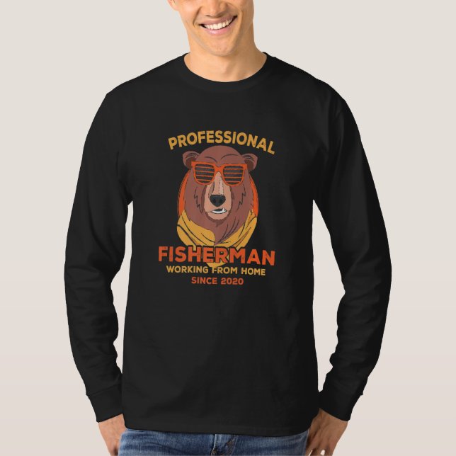 Camiseta Pai Pescador Que Trabalha De Casa (Frente)