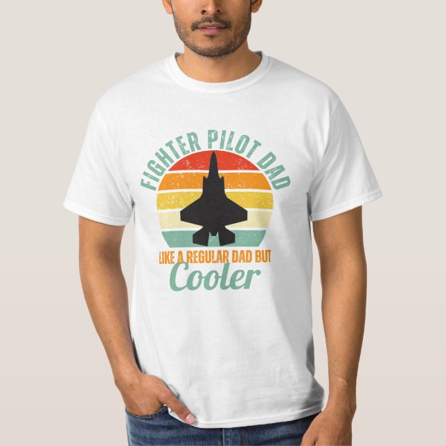 Camiseta Pai-piloto de combate retrô F-35 (Frente)