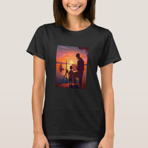 Camiseta Pai Pintor Coletor De Pintura Paisagem No Sunset