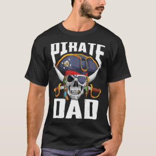 Camiseta Pai Pirata da Família Jolly Roger Crossbones Fla