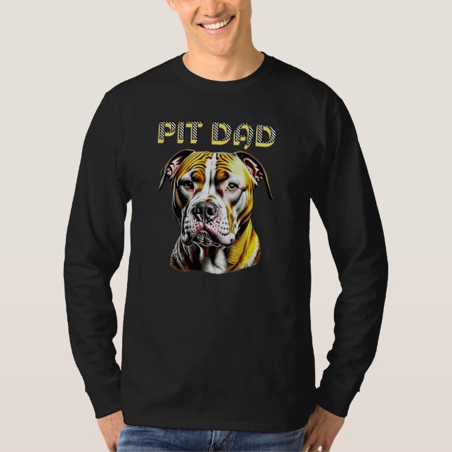 Camiseta Pai Pit Bull | Amante de Cachorros  (Frente)