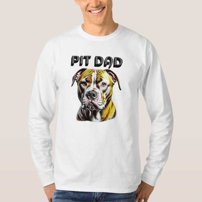 Camiseta Pai Pit Bull | Amantes de Cachorros  (Frente)