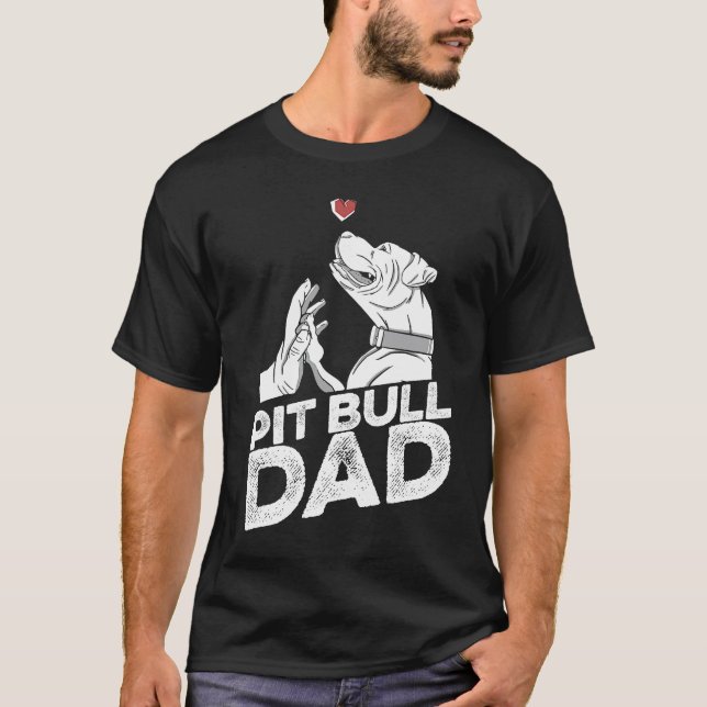 Camiseta Pai Pit Bull Raça de Cachorro Proibição Pitbull (Frente)