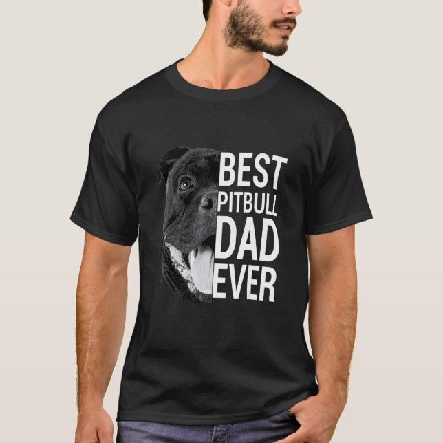 Camiseta Pai Pitbull do Mens Cão 4 (Frente)