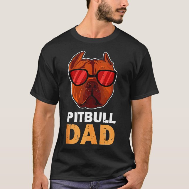 Camiseta Pai Pitbull Legal Engraçado Cachorro Pitbull (Frente)