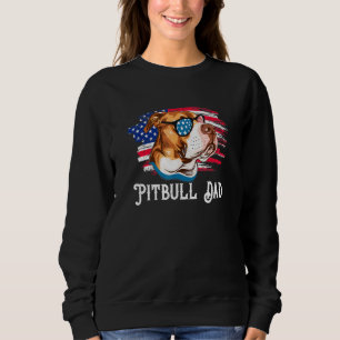 Camiseta Pai Pitbull para Homens 4 de julho Cão Pitbull