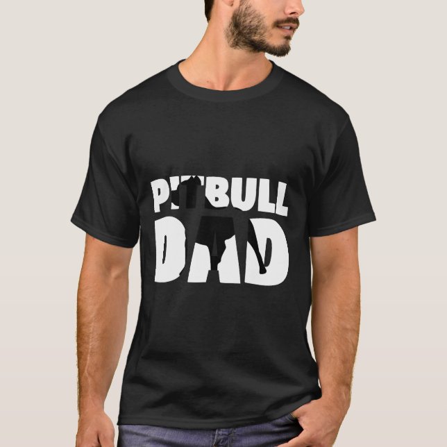 Camiseta Pai Pitbull Presente de Pitbull Pai de Cachorro (Frente)