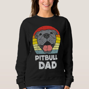 Camiseta Pai Pitbull Sunset Retro Pittie Pitty Pet Dog Owne