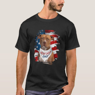 Camiseta Pai Pitbull Terrier Ever Bandeira Americana D