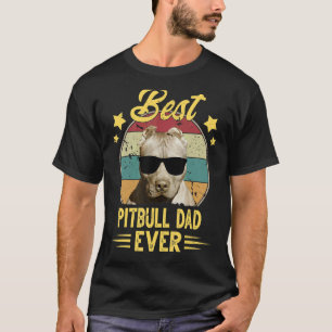 Camiseta Pai Pitbull Vintage Sunglass Proprietário do Cão P