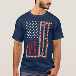 Camiseta Pai Plumber Legend American Flag Dia de os pais