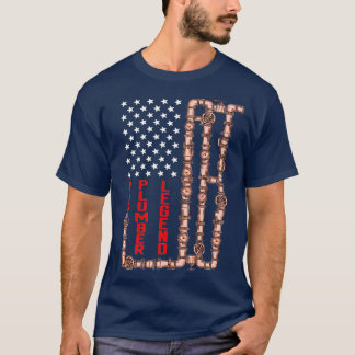 Camiseta Pai Plumber Legend American Flag Dia de os pais