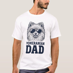 Camiseta Pai Pomerânia Desenho de Gravura Vintage para Aman
