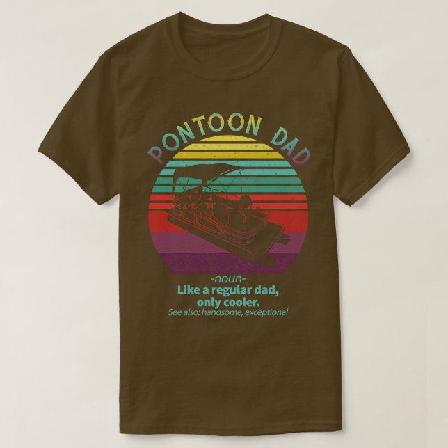 Camiseta Pai Pontoon Boat Capitão Dia de os pais Engraçado (Frente do Design)