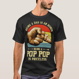 Camiseta Pai Pop Pop Vintage Dia de os pais Avô